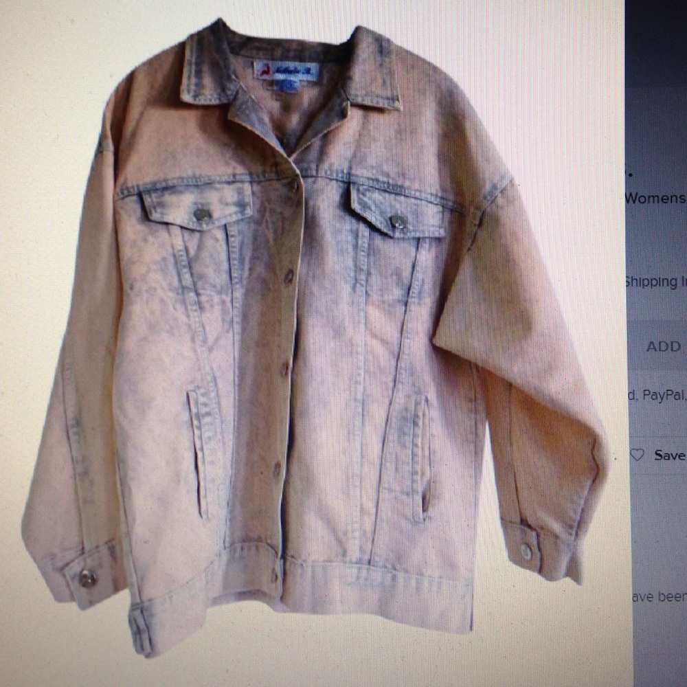 Natalie B. Peach & Gray Jean Jacket - Size M/L